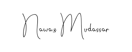 The Andilay-7BmLP typeface gives name Nawaz Mudassar a refined look. Suitable for certificates, diplomas, and official verification. Nawaz Mudassar signature style 4 images and pictures png