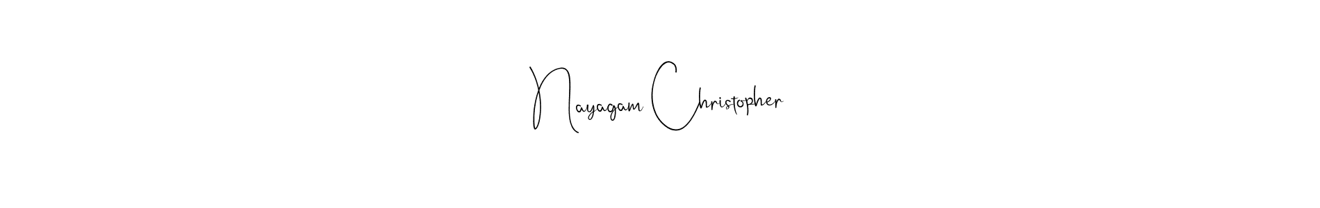 How to Draw Nayagam Christopher signature style? Andilay-7BmLP is a latest design signature styles for name Nayagam Christopher. Nayagam Christopher signature style 4 images and pictures png