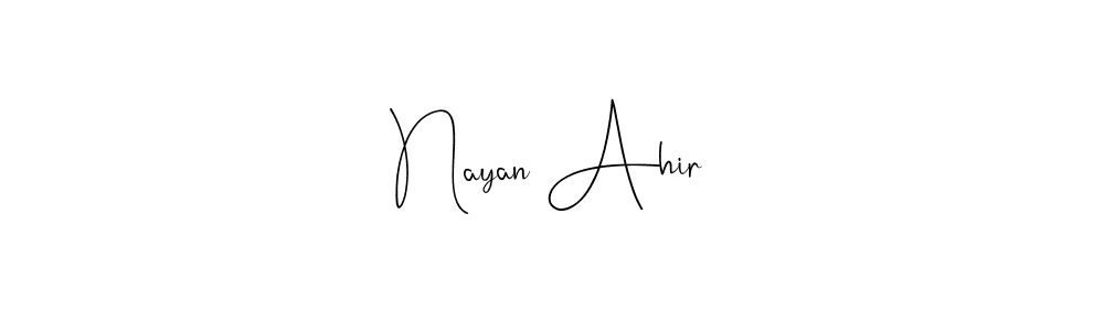 The best way (Andilay-7BmLP) to make a short signature is to pick only two or three words in your name. The name Nayan Ahir include a total of six letters. For converting this name. Nayan Ahir signature style 4 images and pictures png