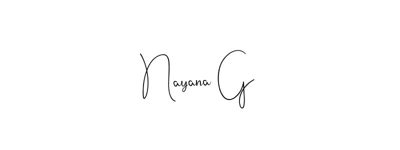 The best way (Andilay-7BmLP) to make a short signature is to pick only two or three words in your name. The name Nayana G include a total of six letters. For converting this name. Nayana G signature style 4 images and pictures png