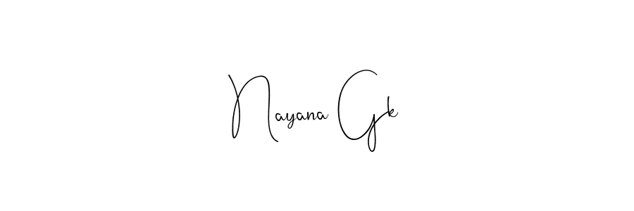 if you are searching for the best signature style for your name Nayana Gk. so please give up your signature search. here we have designed multiple signature styles  using Andilay-7BmLP. Nayana Gk signature style 4 images and pictures png