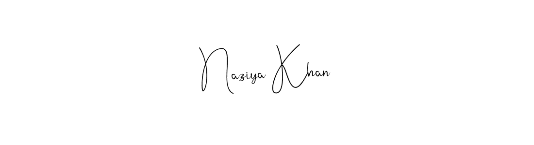 How to make Naziya Khan name signature. Use Andilay-7BmLP style for creating short signs online. This is the latest handwritten sign. Naziya Khan signature style 4 images and pictures png