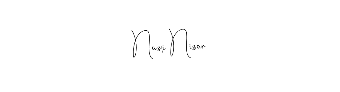 The best way (Andilay-7BmLP) to make a short signature is to pick only two or three words in your name. The name Nazli Nizar include a total of six letters. For converting this name. Nazli Nizar signature style 4 images and pictures png