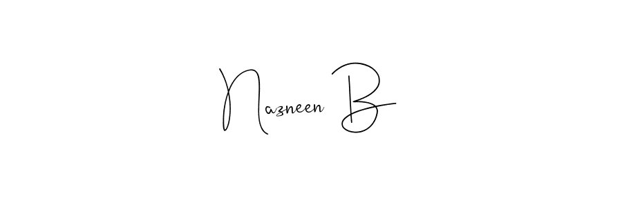 Andilay-7BmLP is a professional signature style that is perfect for those who want to add a touch of class to their signature. It is also a great choice for those who want to make their signature more unique. Get Nazneen B name to fancy signature for free. Nazneen B signature style 4 images and pictures png