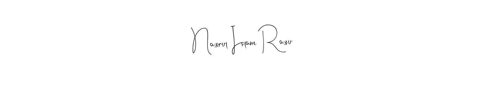 You should practise on your own different ways (Andilay-7BmLP) to write your name (Nazrul Islam Razu) in signature. don't let someone else do it for you. Nazrul Islam Razu signature style 4 images and pictures png