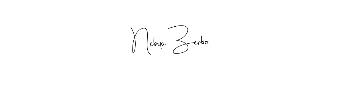 You should practise on your own different ways (Andilay-7BmLP) to write your name (Nebila Zerbo) in signature. don't let someone else do it for you. Nebila Zerbo signature style 4 images and pictures png