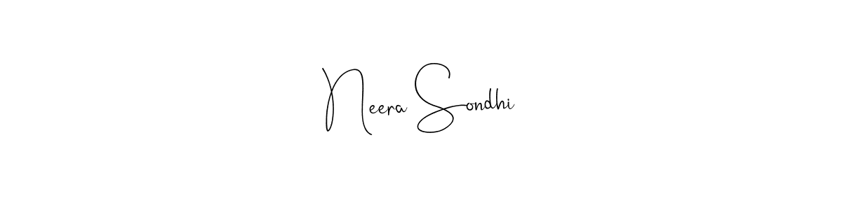 How to make Neera Sondhi signature? Andilay-7BmLP is a professional autograph style. Create handwritten signature for Neera Sondhi name. Neera Sondhi signature style 4 images and pictures png