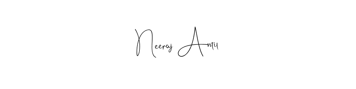 You can use this online signature creator to create a handwritten signature for the name Neeraj Antil. This is the best online autograph maker. Neeraj Antil signature style 4 images and pictures png