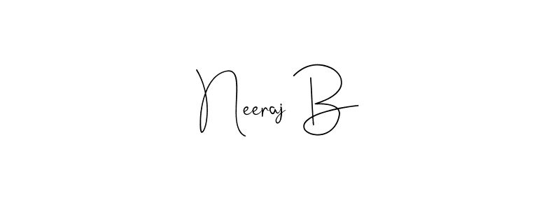 Andilay-7BmLP is a professional signature style that is perfect for those who want to add a touch of class to their signature. It is also a great choice for those who want to make their signature more unique. Get Neeraj B name to fancy signature for free. Neeraj B signature style 4 images and pictures png