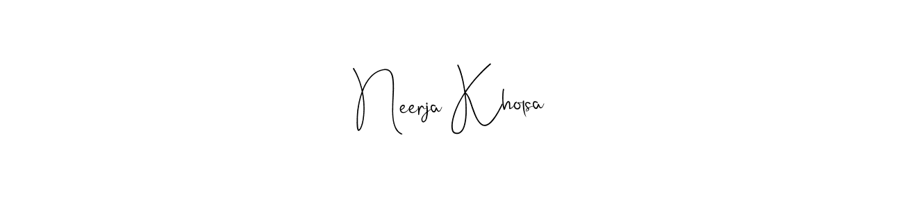 Similarly Andilay-7BmLP is the best handwritten signature design. Signature creator online .You can use it as an online autograph creator for name Neerja Kholsa. Neerja Kholsa signature style 4 images and pictures png
