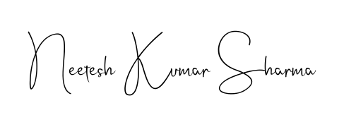 A sleek calligraphic signature for name Neetesh Kumar Sharma utilizing Andilay-7BmLP styling. Great for adding personal signatures to photos and art. Neetesh Kumar Sharma signature style 4 images and pictures png