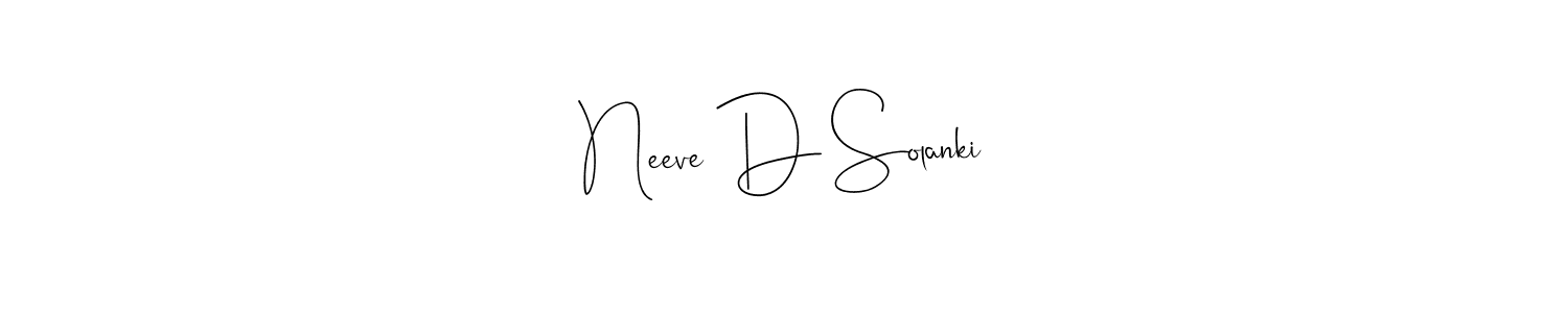 How to make Neeve D Solanki name signature. Use Andilay-7BmLP style for creating short signs online. This is the latest handwritten sign. Neeve D Solanki signature style 4 images and pictures png