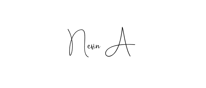 Also You can easily find your signature by using the search form. We will create Nefin A name handwritten signature images for you free of cost using Andilay-7BmLP sign style. Nefin A signature style 4 images and pictures png