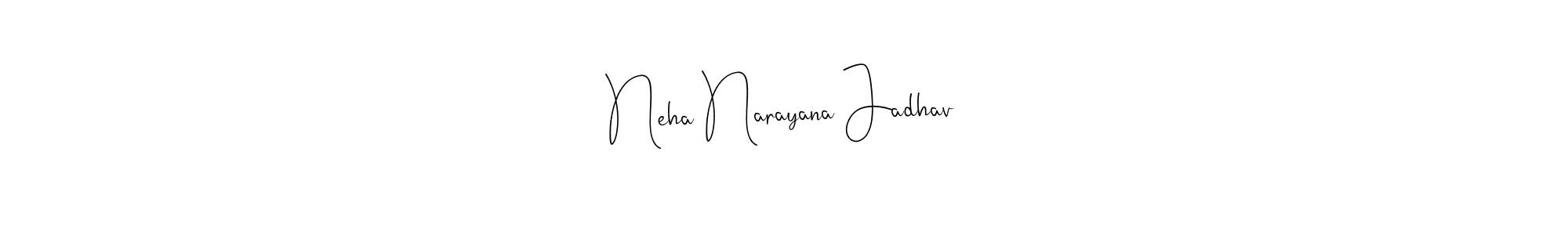 if you are searching for the best signature style for your name Neha Narayana Jadhav. so please give up your signature search. here we have designed multiple signature styles  using Andilay-7BmLP. Neha Narayana Jadhav signature style 4 images and pictures png