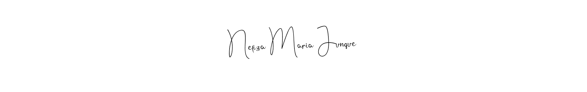 Use a signature maker to create a handwritten signature online. With this signature software, you can design (Andilay-7BmLP) your own signature for name Neliza Maria Junque. Neliza Maria Junque signature style 4 images and pictures png