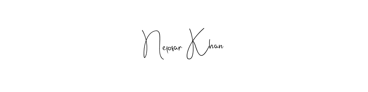 The best way (Andilay-7BmLP) to make a short signature is to pick only two or three words in your name. The name Nelofar Khan include a total of six letters. For converting this name. Nelofar Khan signature style 4 images and pictures png