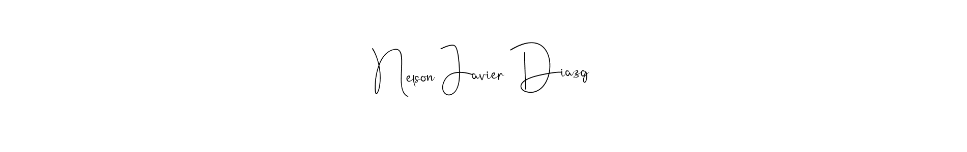 This is the best signature style for the Nelson Javier Diazg name. Also you like these signature font (Andilay-7BmLP). Mix name signature. Nelson Javier Diazg signature style 4 images and pictures png