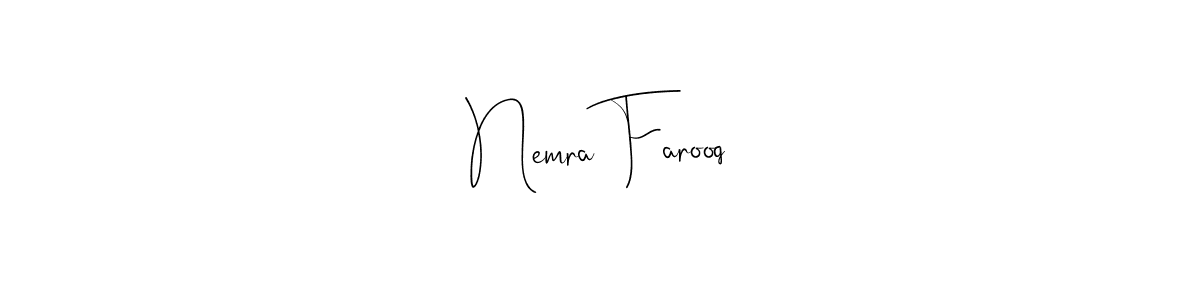 Make a beautiful signature design for name Nemra Farooq. Use this online signature maker to create a handwritten signature for free. Nemra Farooq signature style 4 images and pictures png