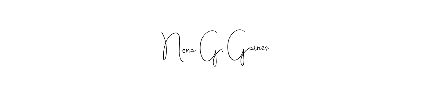 Use a signature maker to create a handwritten signature online. With this signature software, you can design (Andilay-7BmLP) your own signature for name Nena G. Gaines. Nena G. Gaines signature style 4 images and pictures png