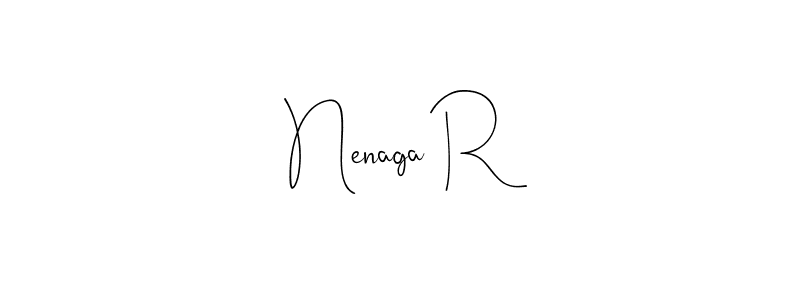 Design your own signature with our free online signature maker. With this signature software, you can create a handwritten (Andilay-7BmLP) signature for name Nenaga R. Nenaga R signature style 4 images and pictures png