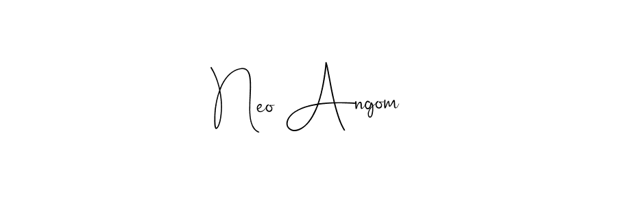 How to make Neo Angom name signature. Use Andilay-7BmLP style for creating short signs online. This is the latest handwritten sign. Neo Angom signature style 4 images and pictures png