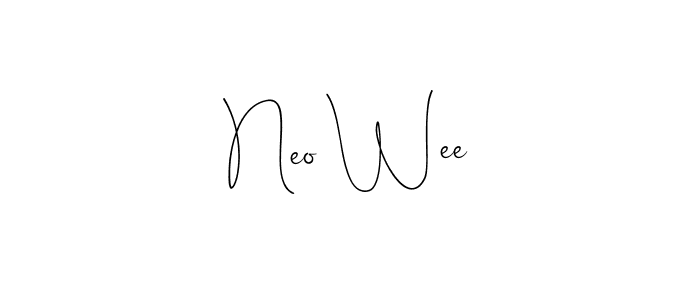 Use a signature maker to create a handwritten signature online. With this signature software, you can design (Andilay-7BmLP) your own signature for name Neo Wee. Neo Wee signature style 4 images and pictures png