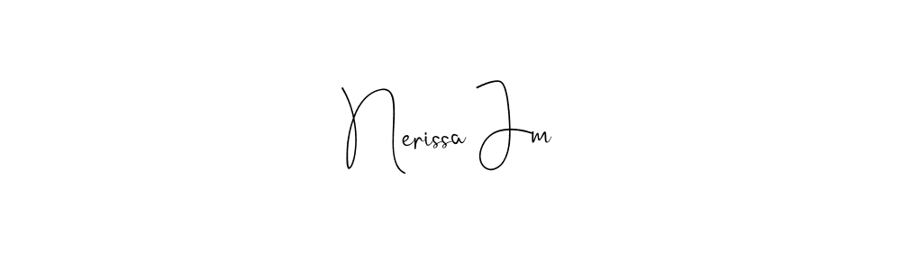 Also You can easily find your signature by using the search form. We will create Nerissa Jm name handwritten signature images for you free of cost using Andilay-7BmLP sign style. Nerissa Jm signature style 4 images and pictures png