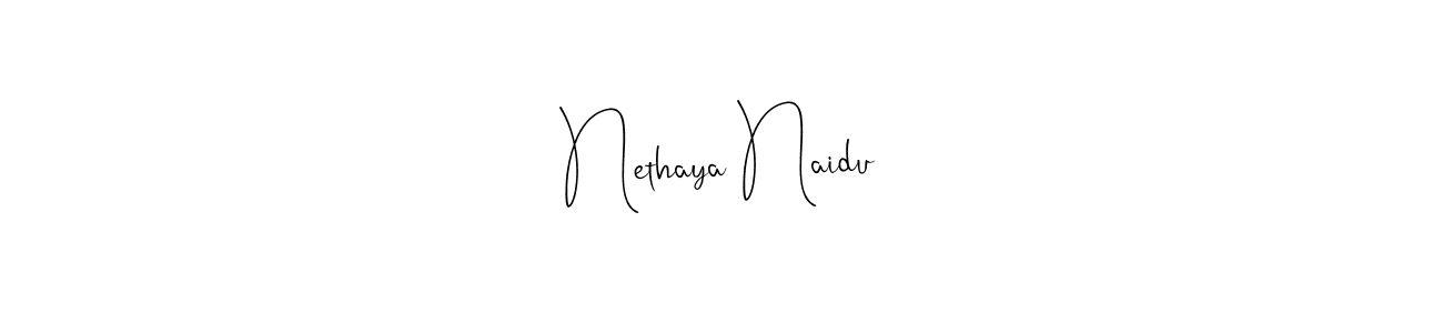 if you are searching for the best signature style for your name Nethaya Naidu. so please give up your signature search. here we have designed multiple signature styles  using Andilay-7BmLP. Nethaya Naidu signature style 4 images and pictures png
