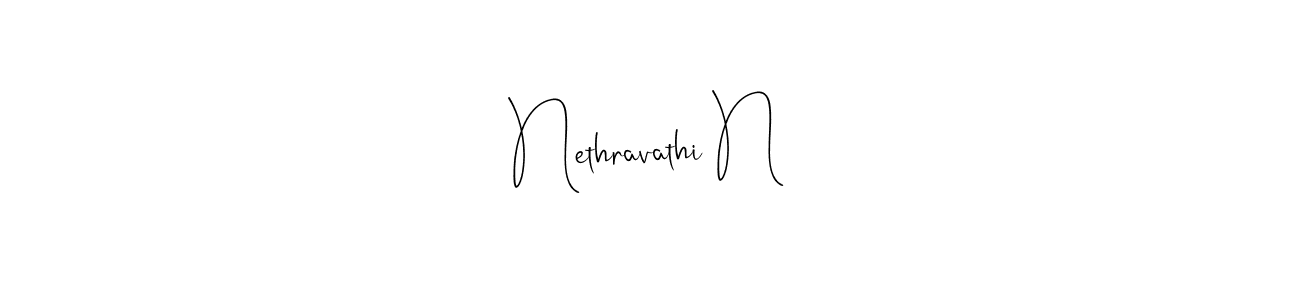 Create a beautiful signature design for name Nethravathi N. With this signature (Andilay-7BmLP) fonts, you can make a handwritten signature for free. Nethravathi N signature style 4 images and pictures png