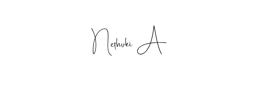 Create a beautiful signature design for name Nethuki A. With this signature (Andilay-7BmLP) fonts, you can make a handwritten signature for free. Nethuki A signature style 4 images and pictures png