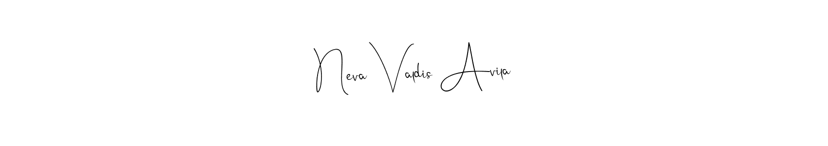 Make a beautiful signature design for name Neva Valdis Avila. Use this online signature maker to create a handwritten signature for free. Neva Valdis Avila signature style 4 images and pictures png