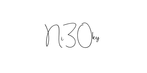 How to Draw Ni30ky signature style? Andilay-7BmLP is a latest design signature styles for name Ni30ky. Ni30ky signature style 4 images and pictures png