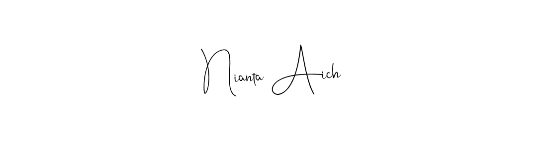 See photos of Nianta Aich official signature by Spectra . Check more albums & portfolios. Read reviews & check more about Andilay-7BmLP font. Nianta Aich signature style 4 images and pictures png