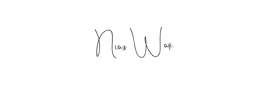 How to make Niaz Wali name signature. Use Andilay-7BmLP style for creating short signs online. This is the latest handwritten sign. Niaz Wali signature style 4 images and pictures png