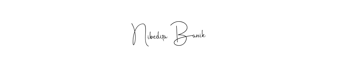 if you are searching for the best signature style for your name Nibedita Banik. so please give up your signature search. here we have designed multiple signature styles  using Andilay-7BmLP. Nibedita Banik signature style 4 images and pictures png