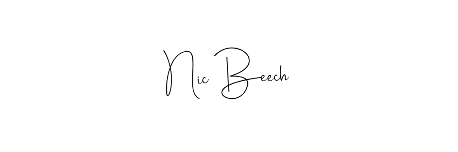 You should practise on your own different ways (Andilay-7BmLP) to write your name (Nic Beech) in signature. don't let someone else do it for you. Nic Beech signature style 4 images and pictures png