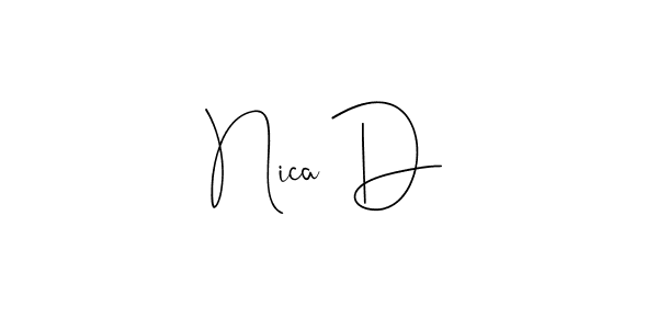 Use a signature maker to create a handwritten signature online. With this signature software, you can design (Andilay-7BmLP) your own signature for name Nica D. Nica D signature style 4 images and pictures png