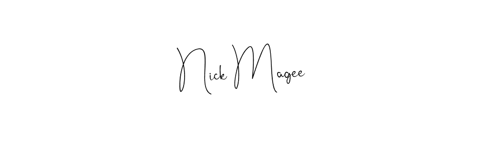 Make a beautiful signature design for name Nick Magee. With this signature (Andilay-7BmLP) style, you can create a handwritten signature for free. Nick Magee signature style 4 images and pictures png