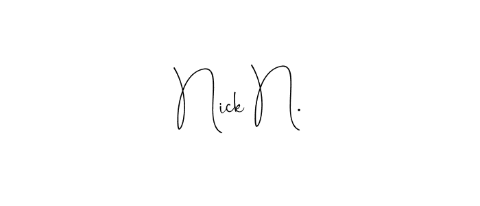 Also You can easily find your signature by using the search form. We will create Nick N. name handwritten signature images for you free of cost using Andilay-7BmLP sign style. Nick N. signature style 4 images and pictures png