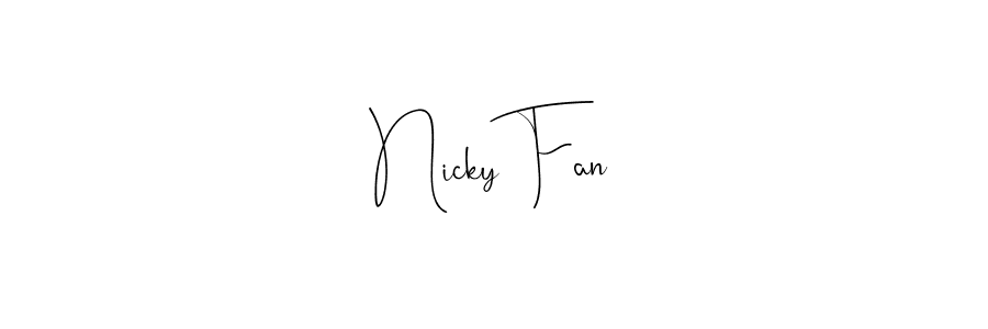 Andilay-7BmLP is a professional signature style that is perfect for those who want to add a touch of class to their signature. It is also a great choice for those who want to make their signature more unique. Get Nicky Fan name to fancy signature for free. Nicky Fan signature style 4 images and pictures png