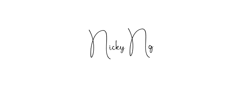 How to make Nicky Ng name signature. Use Andilay-7BmLP style for creating short signs online. This is the latest handwritten sign. Nicky Ng signature style 4 images and pictures png