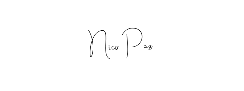 if you are searching for the best signature style for your name Nico Paz. so please give up your signature search. here we have designed multiple signature styles  using Andilay-7BmLP. Nico Paz signature style 4 images and pictures png