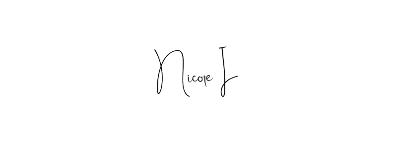 How to make Nicole I name signature. Use Andilay-7BmLP style for creating short signs online. This is the latest handwritten sign. Nicole I signature style 4 images and pictures png