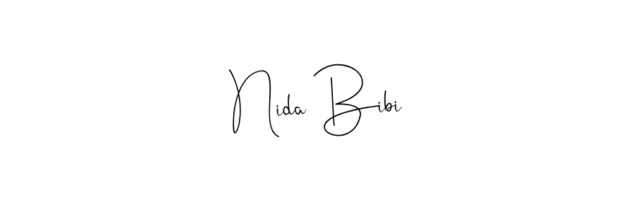 Andilay-7BmLP is a professional signature style that is perfect for those who want to add a touch of class to their signature. It is also a great choice for those who want to make their signature more unique. Get Nida Bibi name to fancy signature for free. Nida Bibi signature style 4 images and pictures png