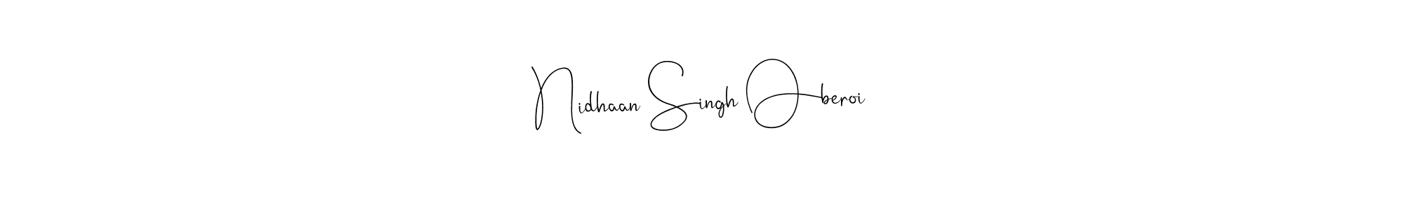Use a signature maker to create a handwritten signature online. With this signature software, you can design (Andilay-7BmLP) your own signature for name Nidhaan Singh Oberoi. Nidhaan Singh Oberoi signature style 4 images and pictures png