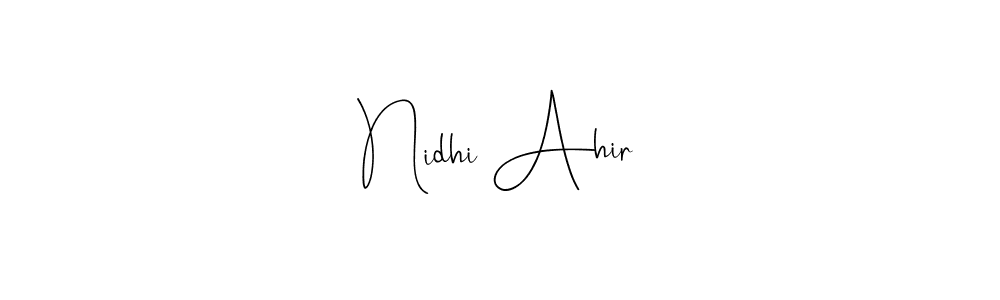 Also You can easily find your signature by using the search form. We will create Nidhi Ahir name handwritten signature images for you free of cost using Andilay-7BmLP sign style. Nidhi Ahir signature style 4 images and pictures png