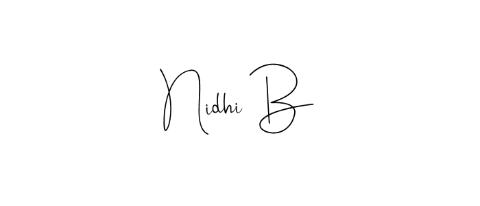 Design your own signature with our free online signature maker. With this signature software, you can create a handwritten (Andilay-7BmLP) signature for name Nidhi B. Nidhi B signature style 4 images and pictures png