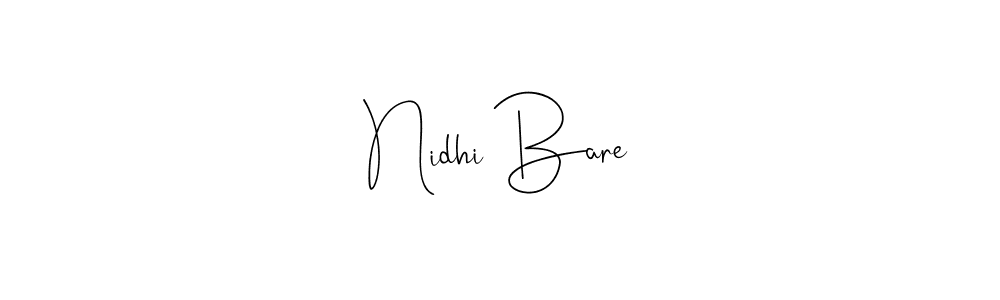 How to make Nidhi Bare signature? Andilay-7BmLP is a professional autograph style. Create handwritten signature for Nidhi Bare name. Nidhi Bare signature style 4 images and pictures png