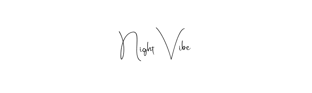 How to make Night Vibe name signature. Use Andilay-7BmLP style for creating short signs online. This is the latest handwritten sign. Night Vibe signature style 4 images and pictures png