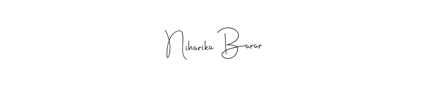 This is the best signature style for the Niharika Barar name. Also you like these signature font (Andilay-7BmLP). Mix name signature. Niharika Barar signature style 4 images and pictures png